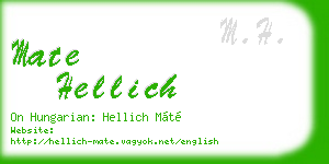 mate hellich business card
